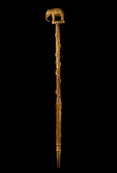Taalstaf met olifanttop, Ghana, ca. 1890